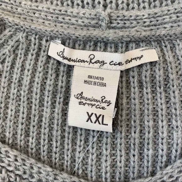 American Rag Light Gray Sweater Bell Tie Sleeves - Picture 11 of 15